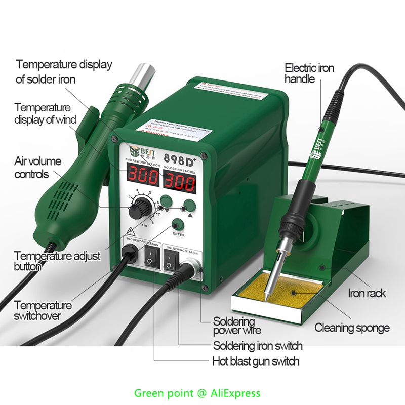 Pistolet à Air chaud Intellige - Smd Rework Station Hot Air Soldering 2 In 1 avis et prix
